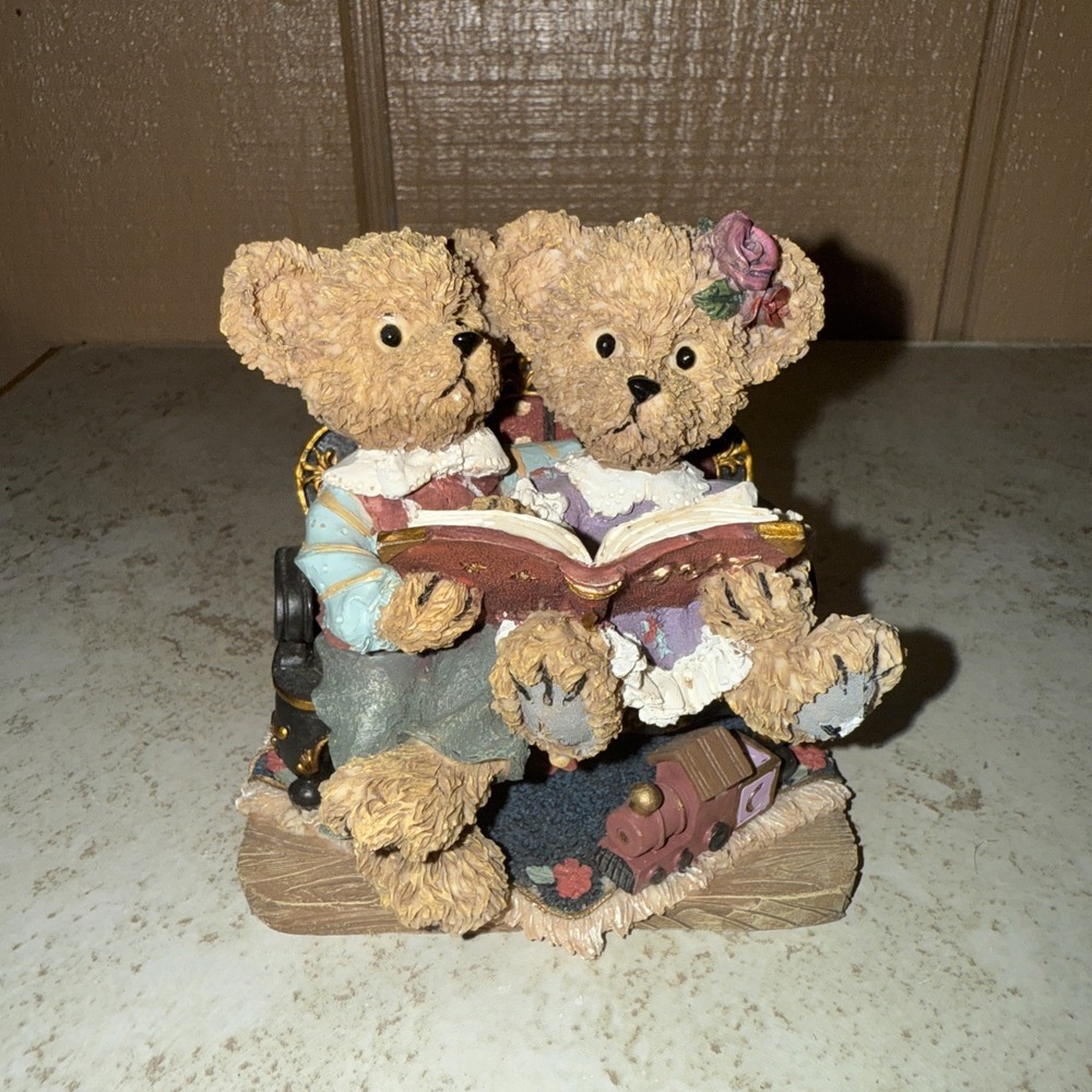 Bears Reading Book Figurine Study Buddies Kuddles Korner Home Interiors 11298-01
